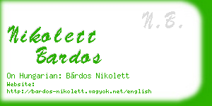 nikolett bardos business card