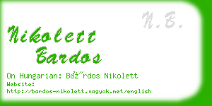 nikolett bardos business card